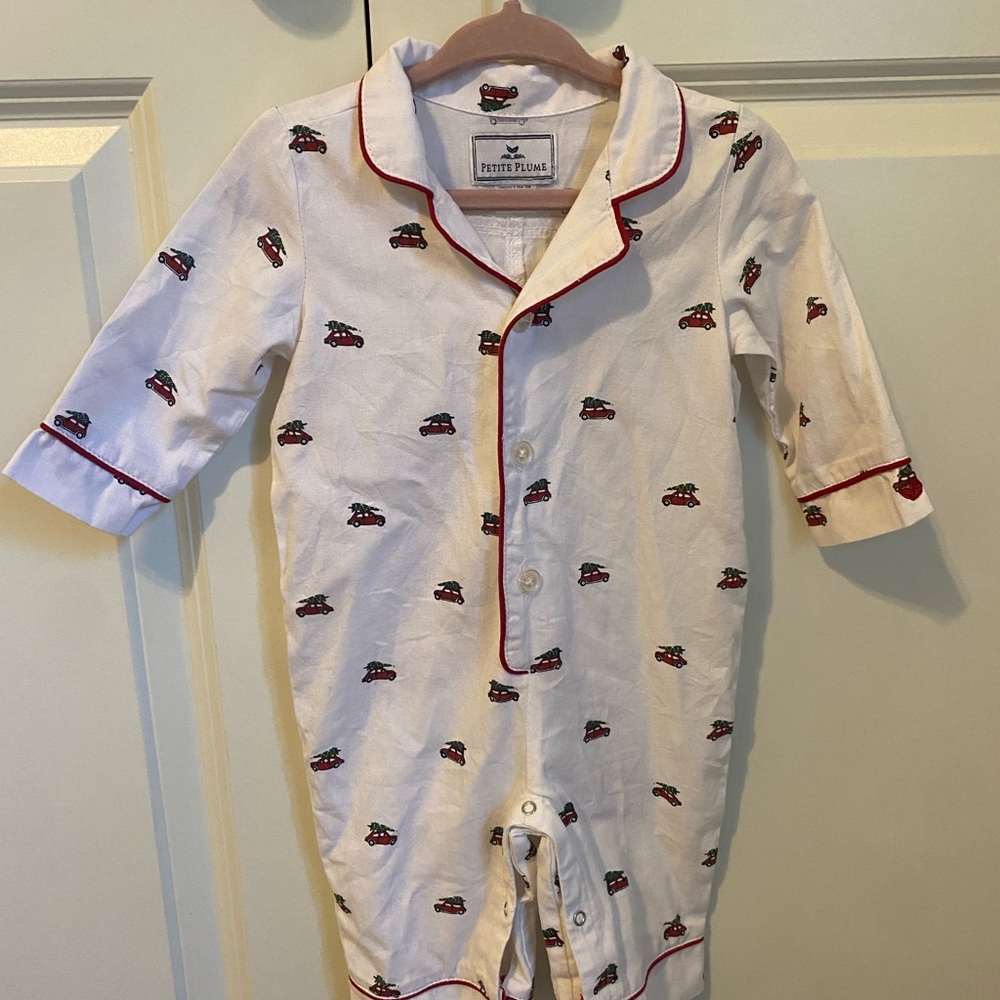 Baby Twill Romper in Holiday Journey